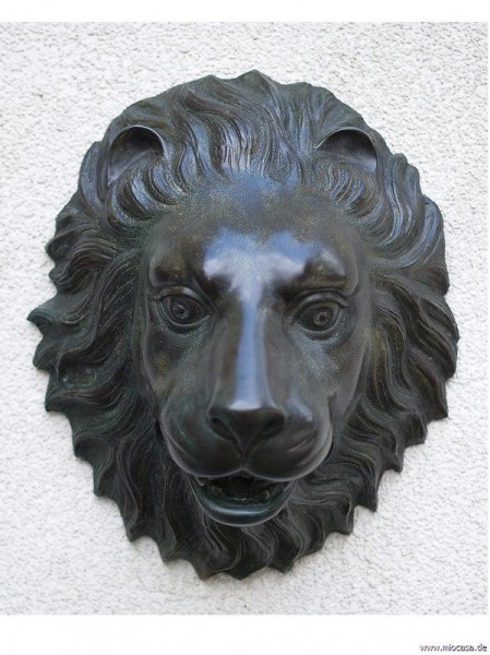 Wasserspeier Brunnenauslauf Löwenkopf Bronze