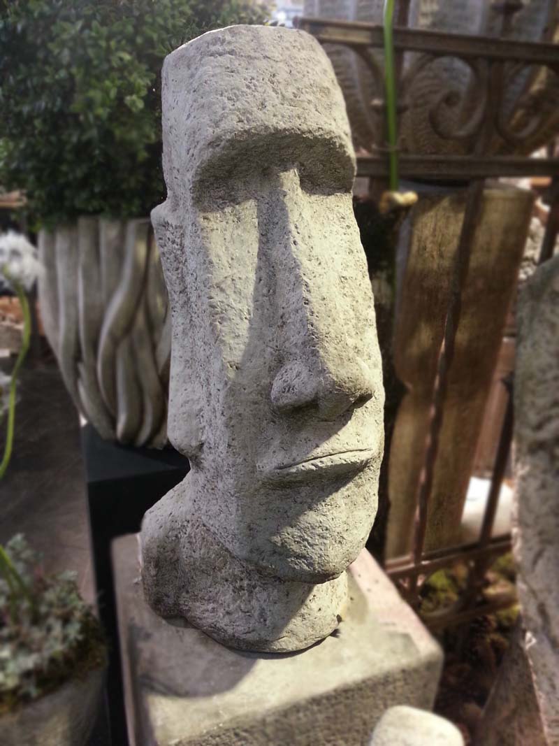 Moai Kopf Osterinsel Kopf aus Steinguss Steinfiguren