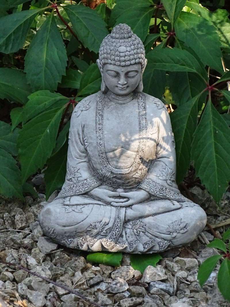 - Steinguss Meditation Steinfiguren, Buddha Bronzefiguren, Gartenfiguren aus frostfest Gartenfigur Massive | Gusseisendeko sitzend und